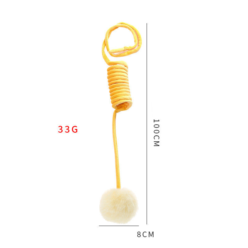 Interactive Play Pet Toy - Self-Hi Sucker Spring Rabbit Hair Ball Suitable For Cats