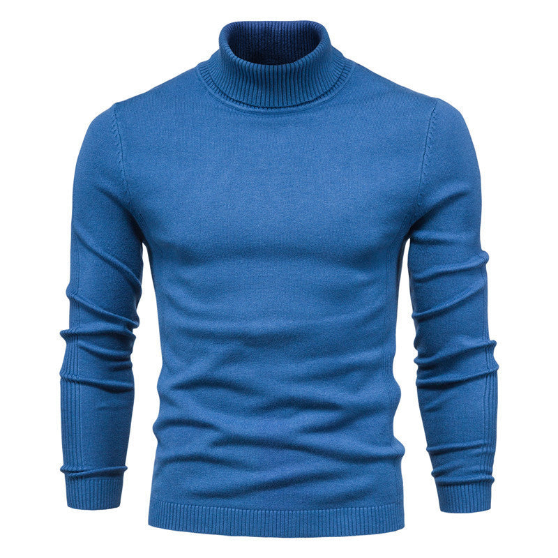 Winter Turtleneck Sweater Solid Colour Slim Fit - Pullover & Knitted Top For Men