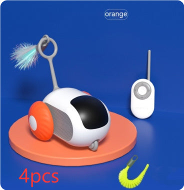 Remote Control Interactive Pet Car Toy With USB Charging - Automatic Self-Moving And Interactive Cat Toy