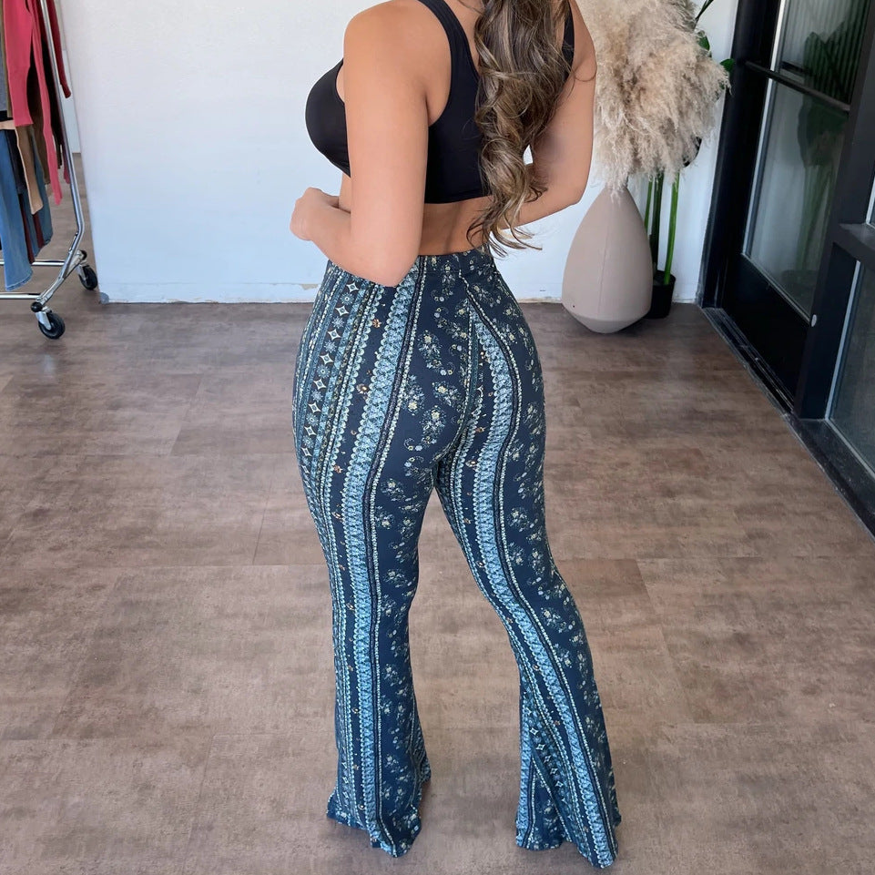 Women's High Elastic Tight Pants - Slim Sexy Print Trousers