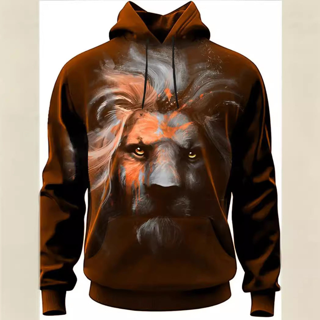 Fashion Brand Lion's Head 3D Hoodie Fashion For Men And Women