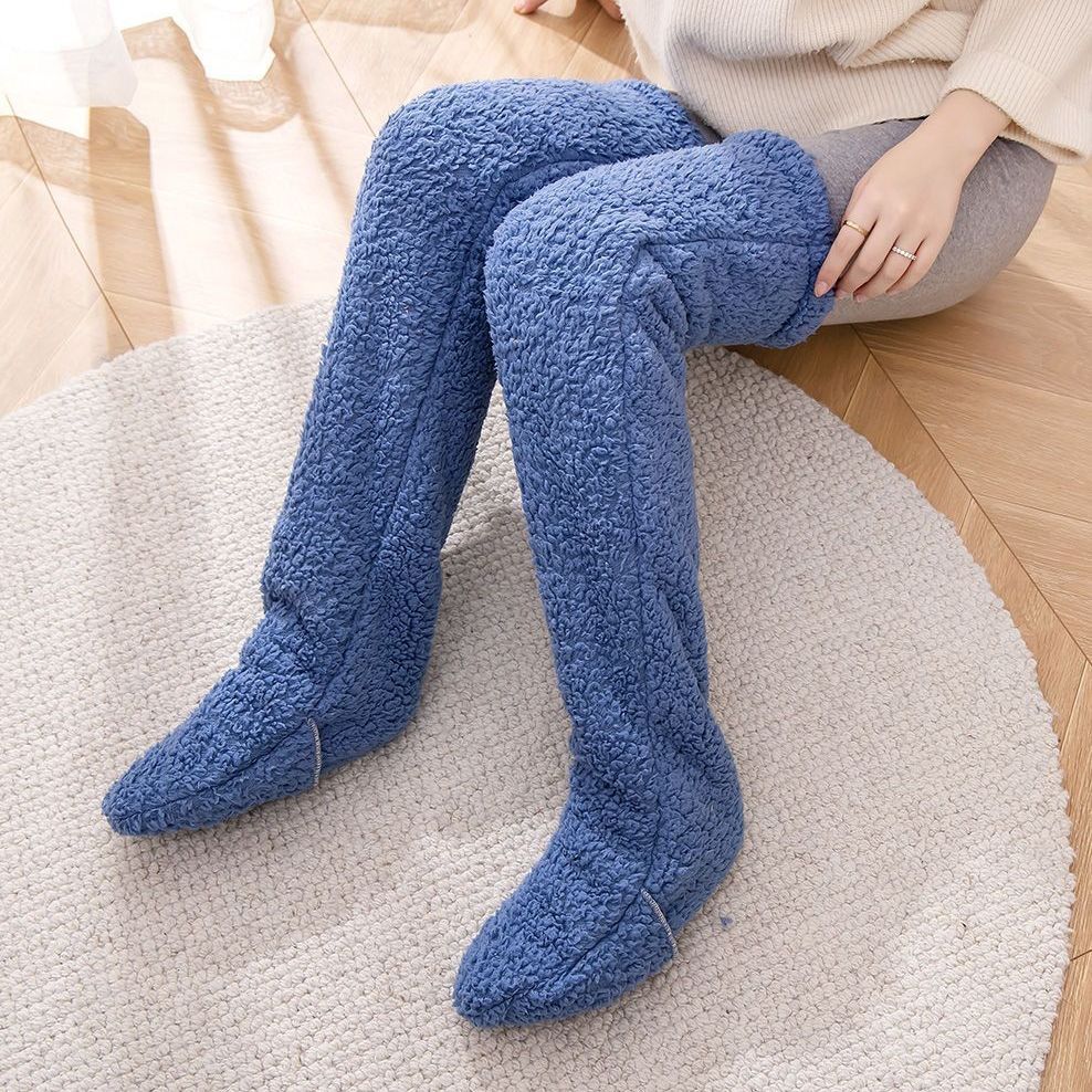 Winter Warm Over Knee High Fuzzy Long Socks - Cold-proof Stockings, Home Floor Sleeping Socks - Unisex