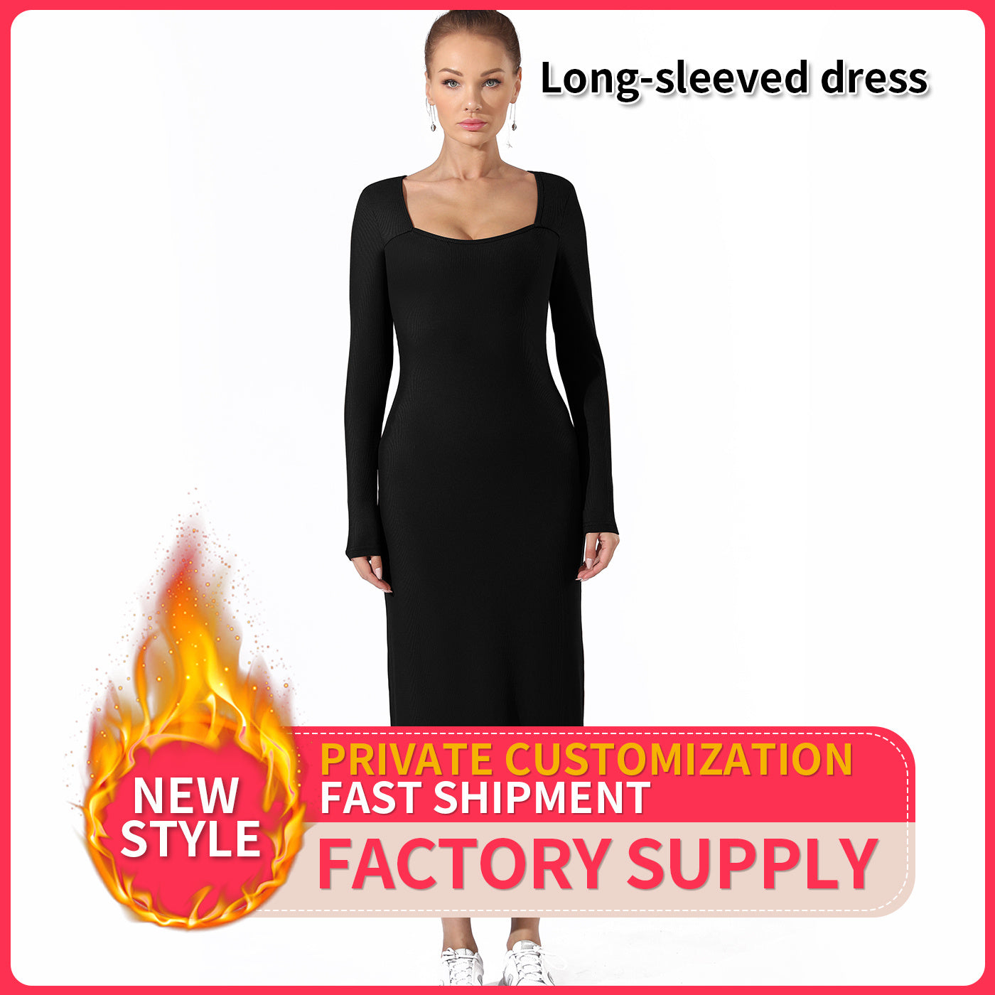 Women's Fashion Simple Solid Colour Dress