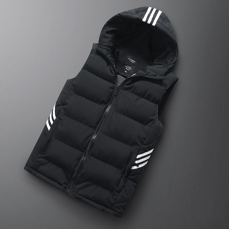 Men's Autumn And Winter Hooded Vest - Down Jacket