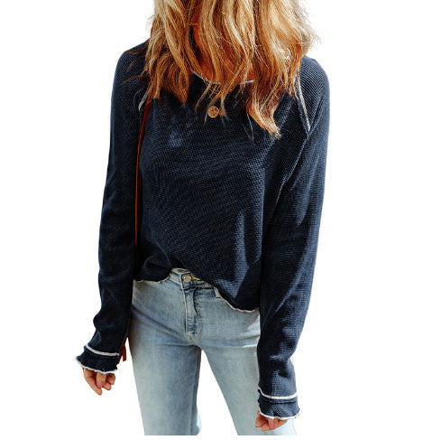 Women's Autumn Thin Solid Colour Bottoming Shirt