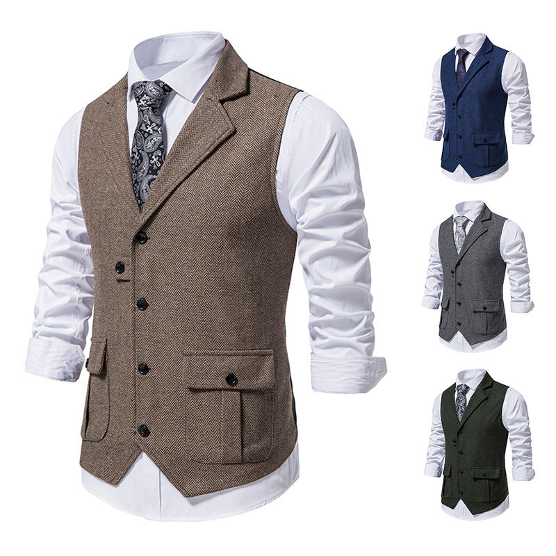 Men's European Single-Breasted Retro Vest