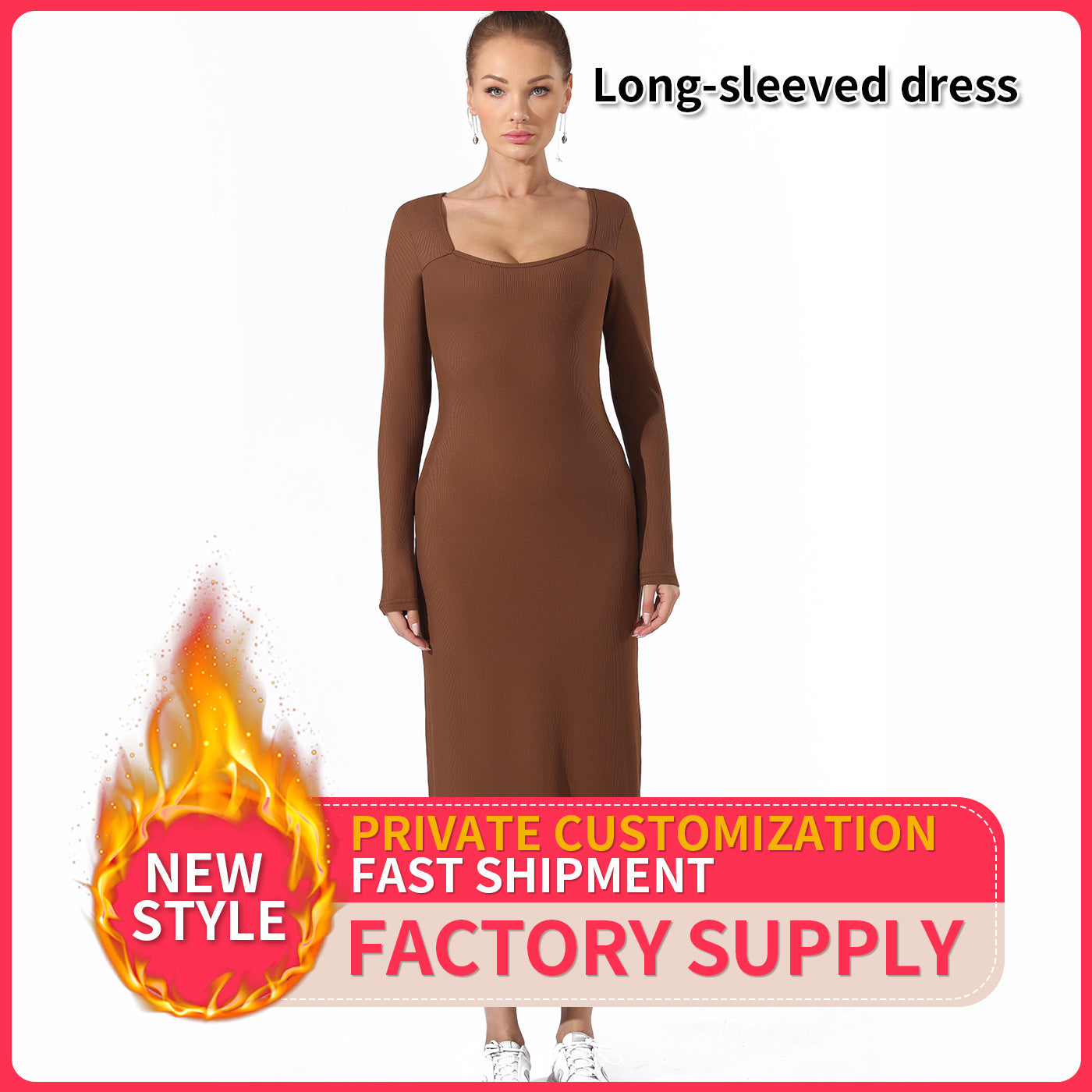 Women's Fashion Simple Solid Colour Dress