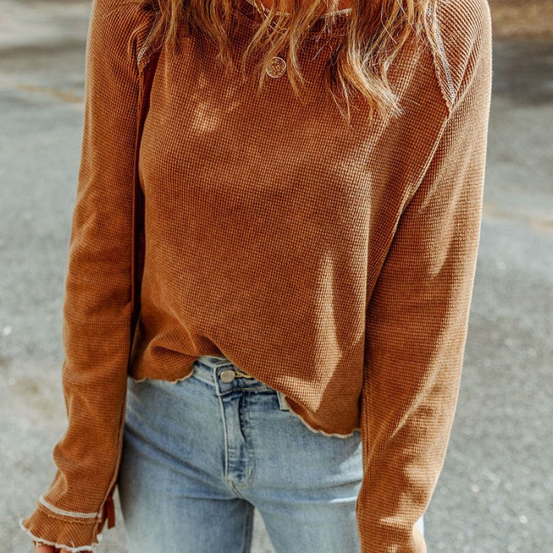 Women's Autumn Thin Solid Colour Bottoming Shirt