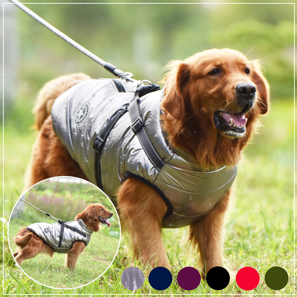 Waterproof Winter Dog Warm Coat With Harness Suitable For Big Dog Jacket