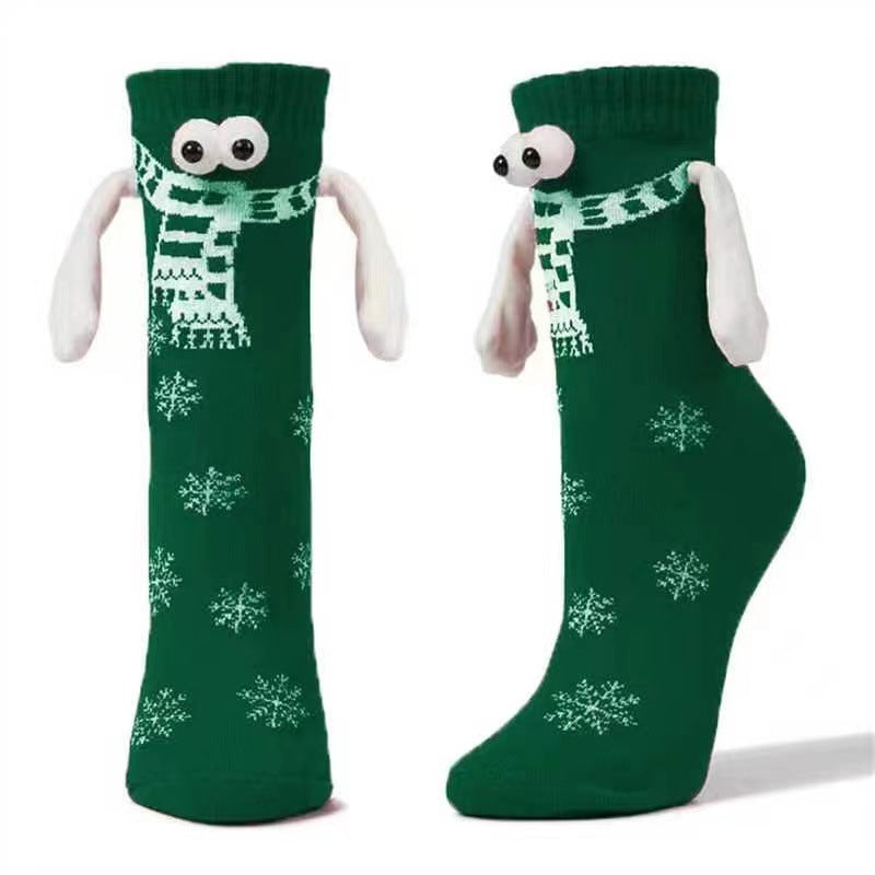Couple Magnetic Handle Cute Hand Socks For Christmas