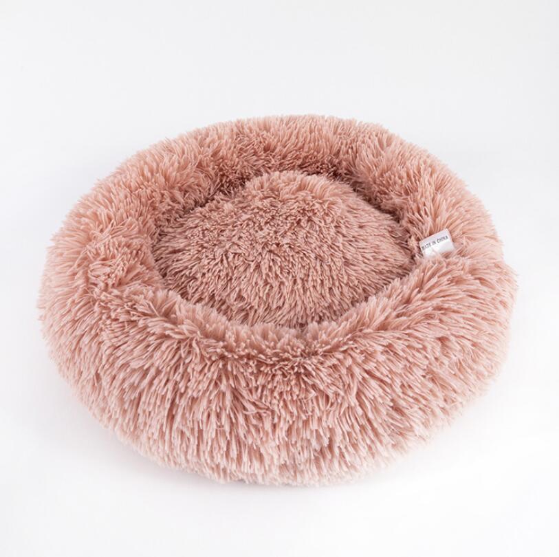 Pet Round Plush Beds For Small Dogs And Cats With Litter Kennel Feature - Suitable For a Puppy