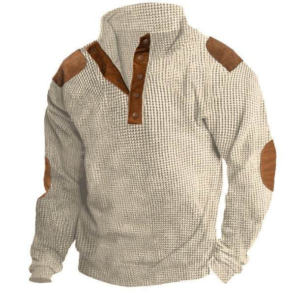 Men's Printed Stand Collar Casual Sweatshirt