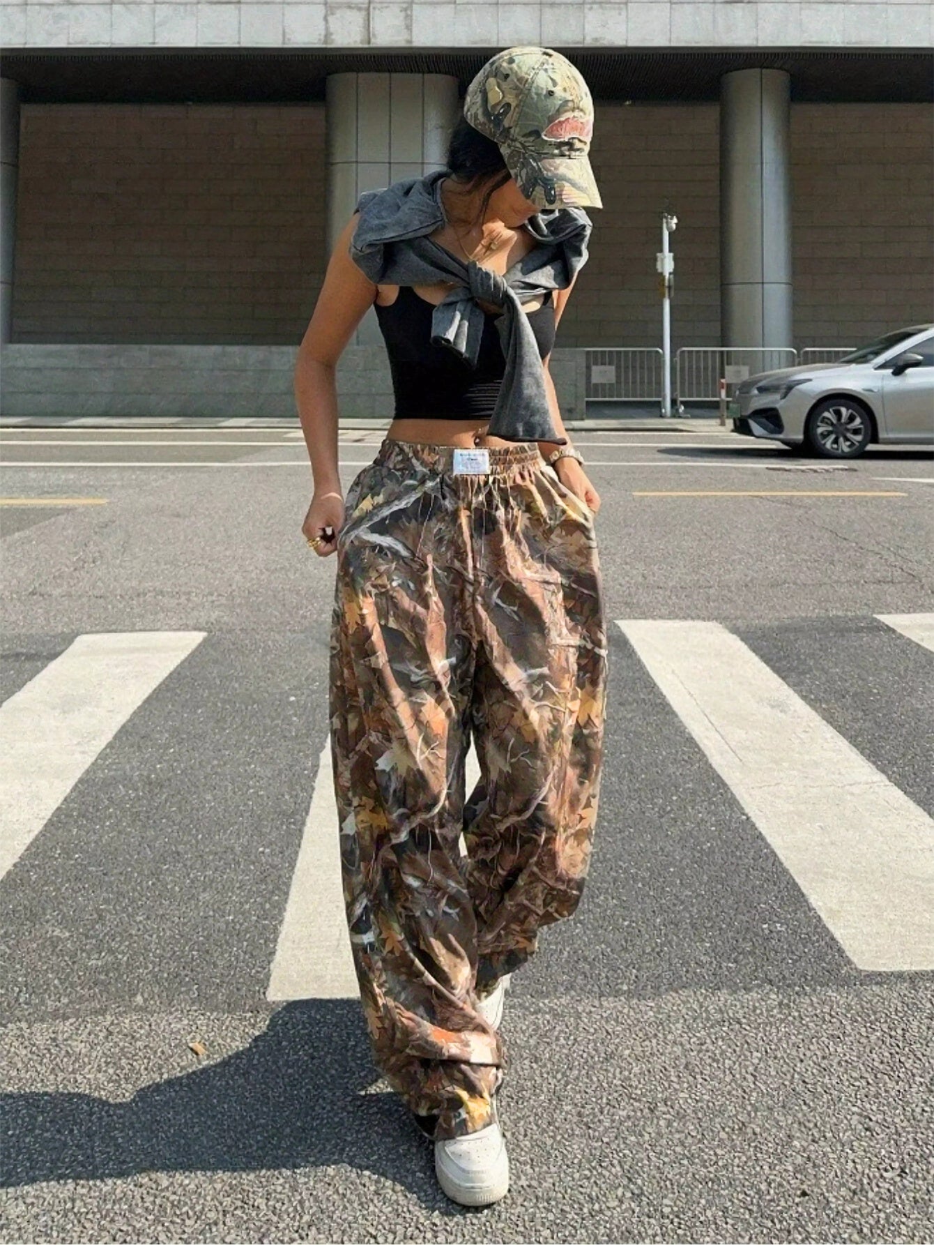 Slimming Casual Pants Hip Hop Retro Street Multi-Pocket Camouflage Cargo Pants - Hip-Hop Cargo Grunge Baggy Trousers For Women
