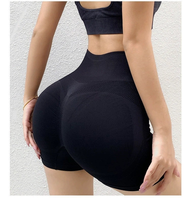 Women's Fitness Yoga Shorts Pants, Butt Lifting Seamless Leggings Suitable For Gym Sessions