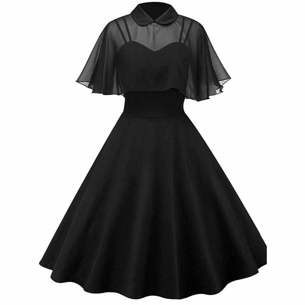 Cape Shawl Two-Piece Doll Collar Dress For Women