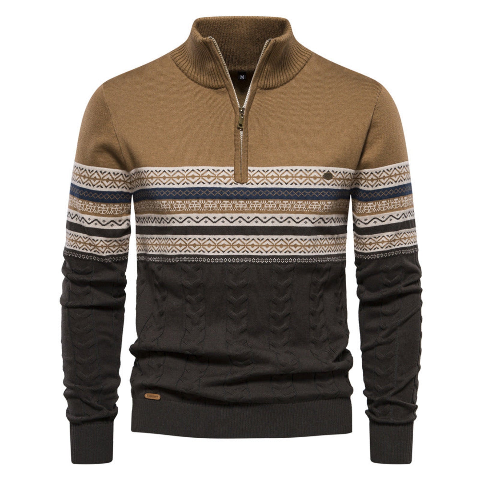 Men's Fashion Stand-Up Collar All-Match Half Zipper Sweater