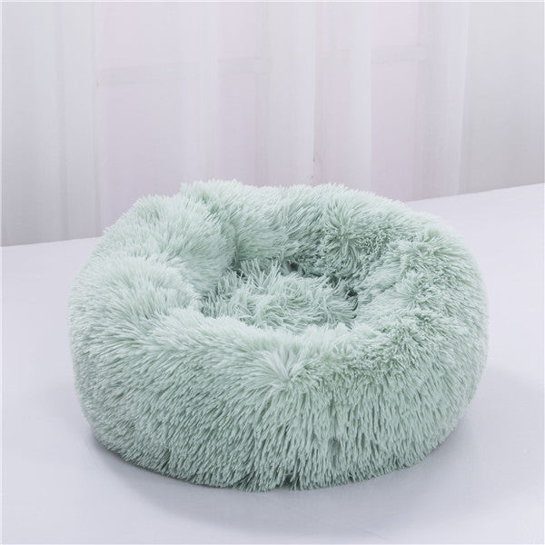 Pet Round Plush Beds For Small Dogs And Cats With Litter Kennel Feature - Suitable For a Puppy