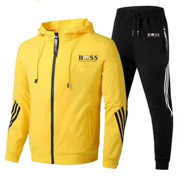 Sports Two-Piece Men's Sweater Set Hoodie