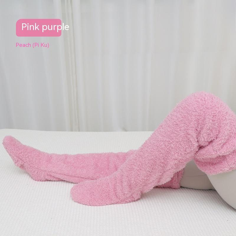 Winter Warm Over Knee High Fuzzy Long Socks - Cold-proof Stockings, Home Floor Sleeping Socks - Unisex