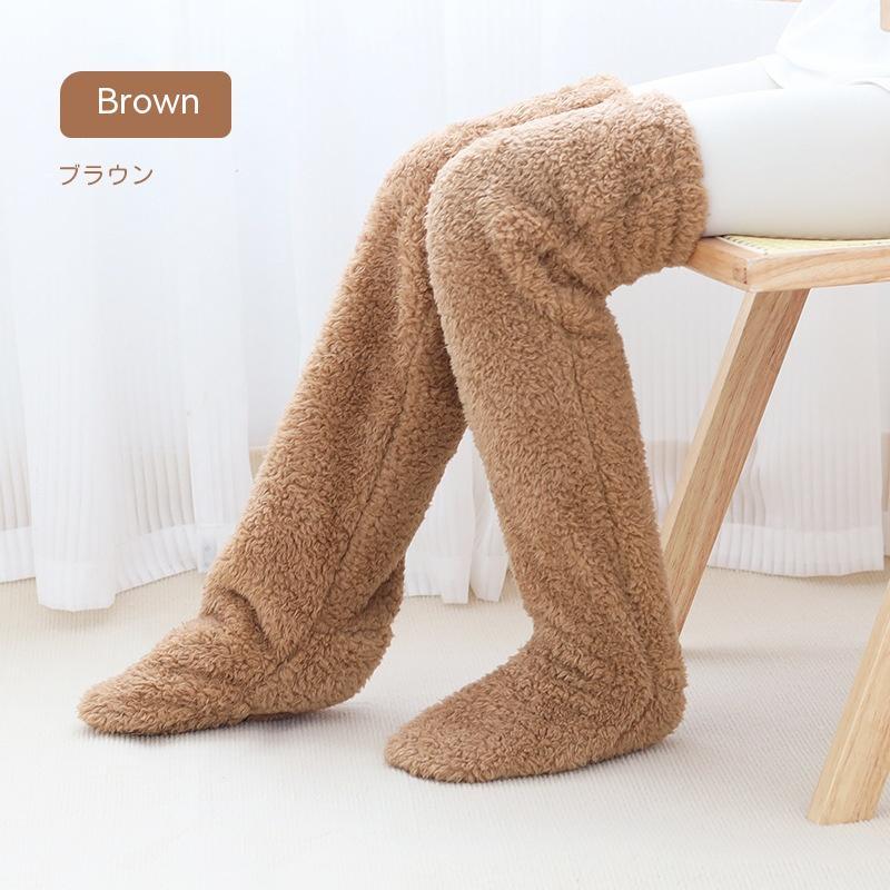 Winter Warm Over Knee High Fuzzy Long Socks - Cold-proof Stockings, Home Floor Sleeping Socks - Unisex