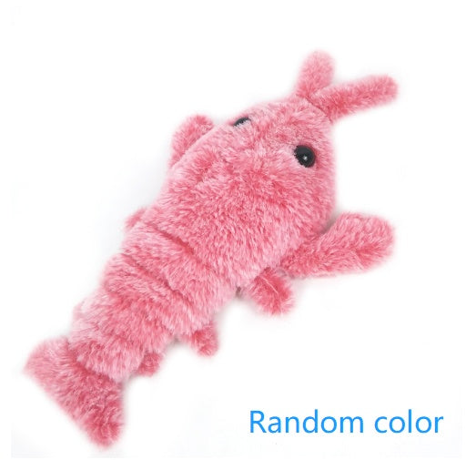 USB Charging Electric Jumping Shrimp Pet Toys - Simulation Lobster Funny Cat Plush