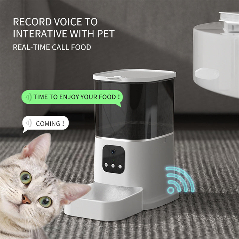 Large Capacity Automatic Pet Feeder With Smart Voice Recorder, APP Control, And Timer - Cat And Dog Food Dispenser With WiFi
