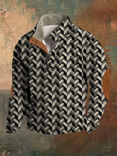 Men's 3D Sweater With Hot Digital Printing Stand Collar