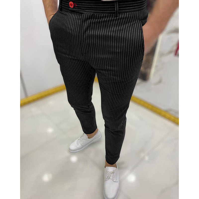 Men's Thin Striped Slim Casual Pants