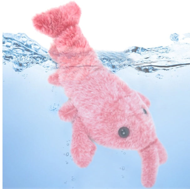 USB Charging Electric Jumping Shrimp Pet Toys - Simulation Lobster Funny Cat Plush