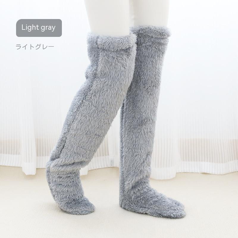 Winter Warm Over Knee High Fuzzy Long Socks - Cold-proof Stockings, Home Floor Sleeping Socks - Unisex