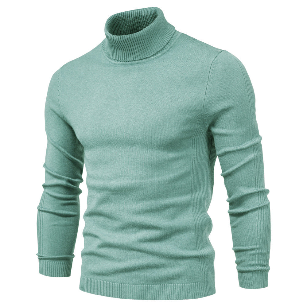 Winter Turtleneck Sweater Solid Colour Slim Fit - Pullover & Knitted Top For Men
