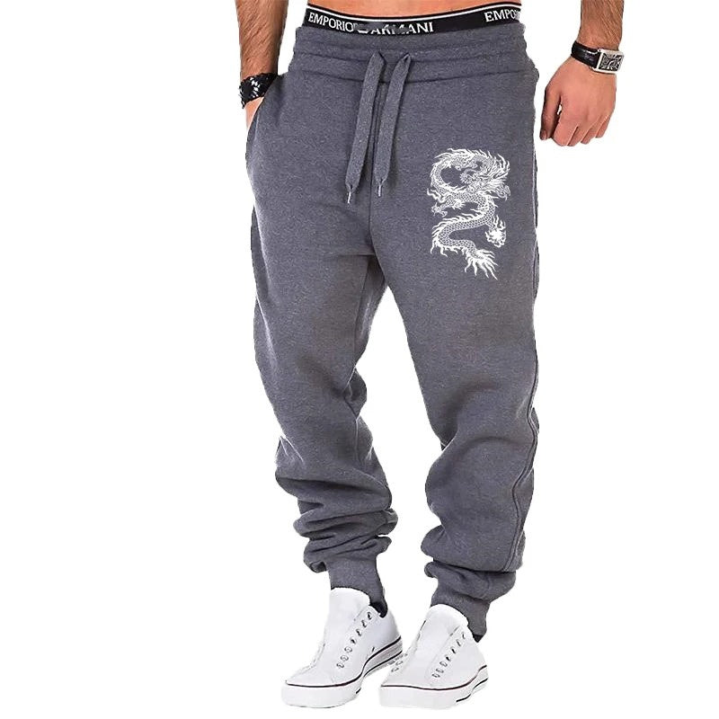 Men's Fashion Casual Dragon Jogger Pants - All-Season Suitable