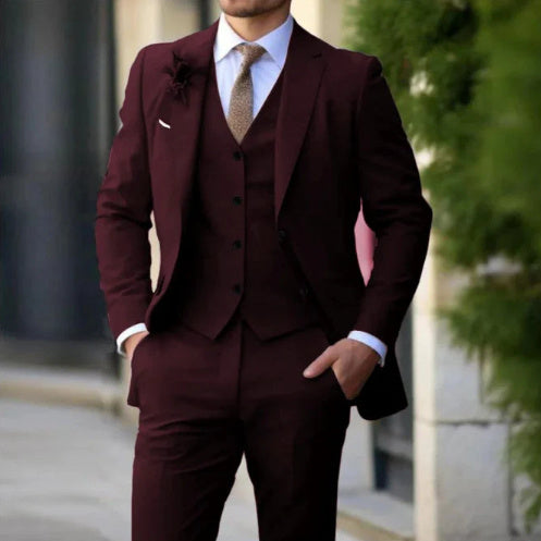 Men's Brand Classic 3 Pieces Suit - Fashion Slim Fit Blazer & Vest