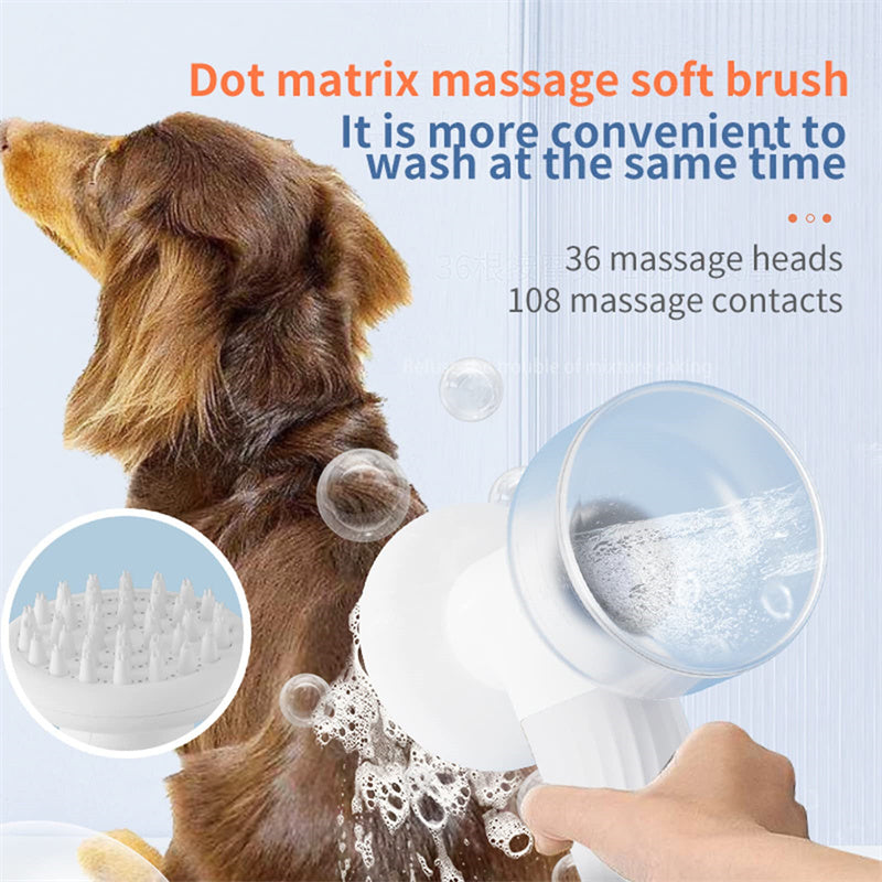 Automatic Foaming Dog And Cat Bath Brush With Soap Dispenser - Dog Shampoo Electric And Massage Brush