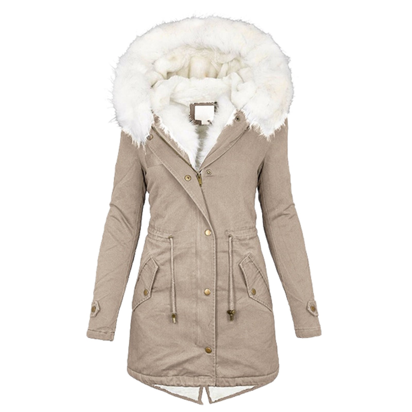 Women's Cotton Padded Jacket With White Collar