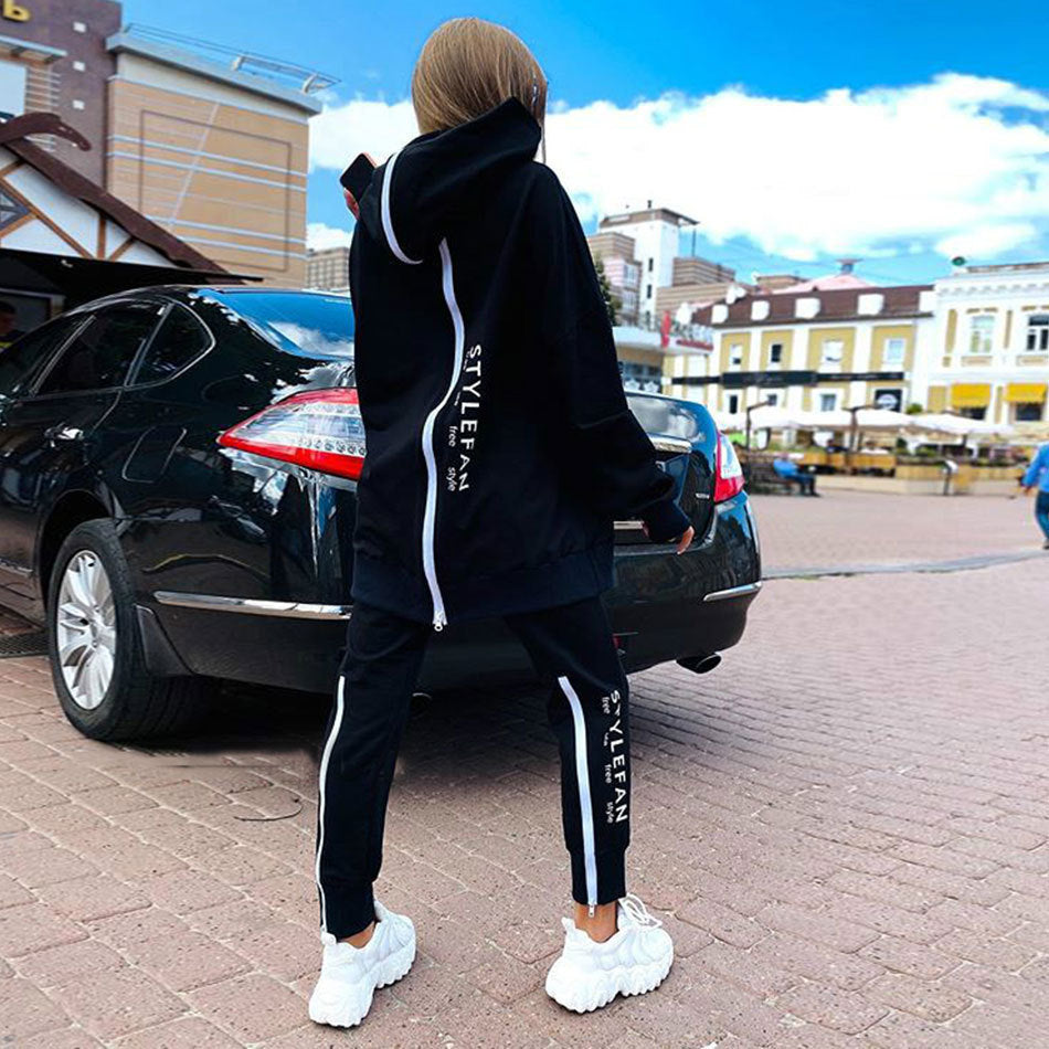 Women's Long Hoodie Pantsuit For Ladies