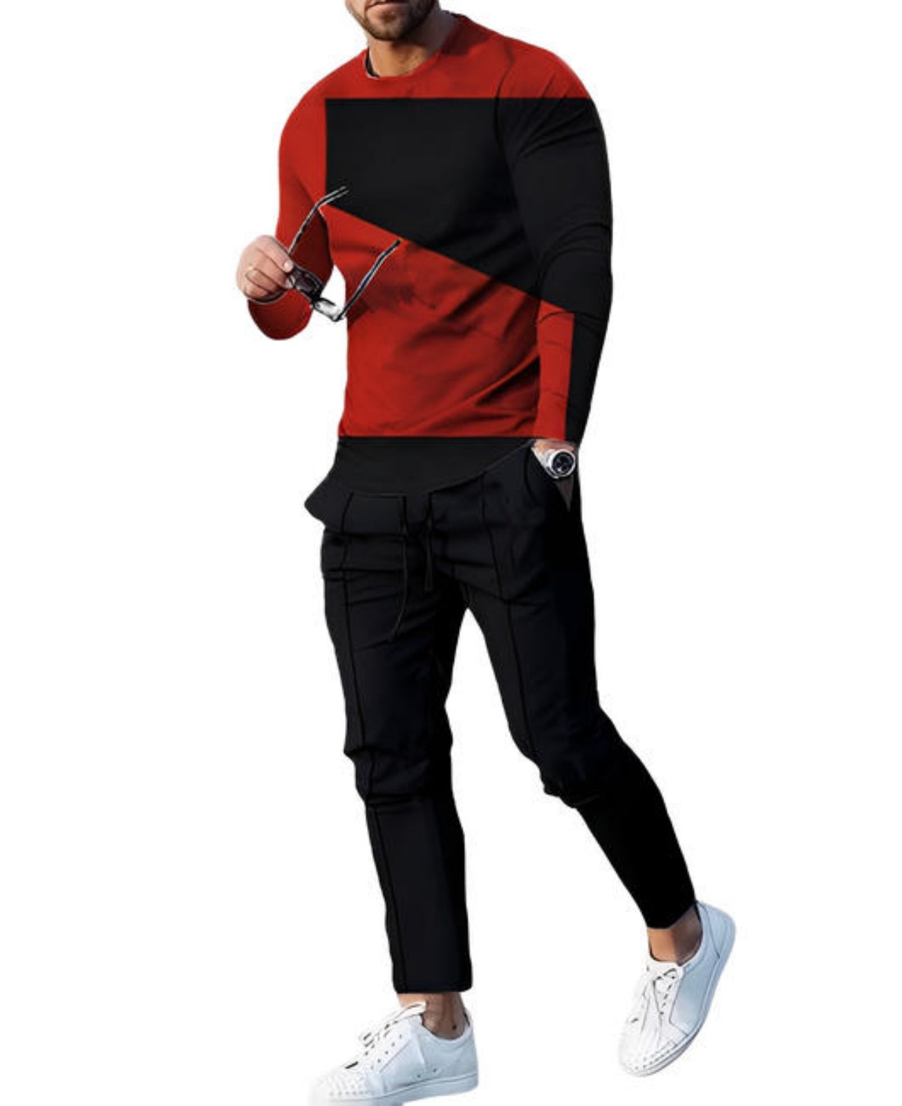 Men's Casual 3D Sweater Walking Suit