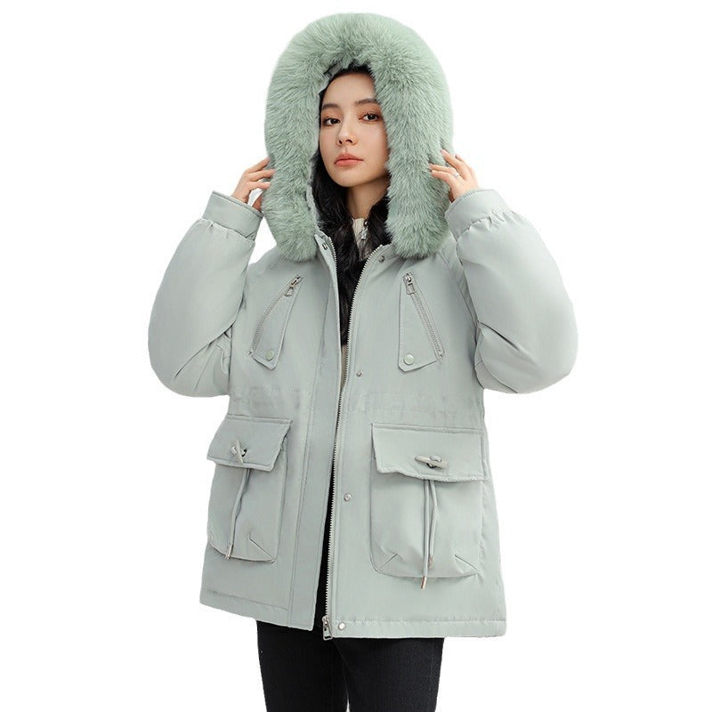 Women's Horn Button Parka Ladies' Loose