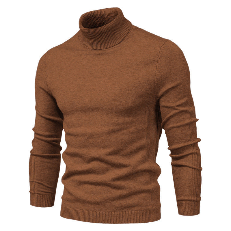 Winter Turtleneck Sweater Solid Colour Slim Fit - Pullover & Knitted Top For Men