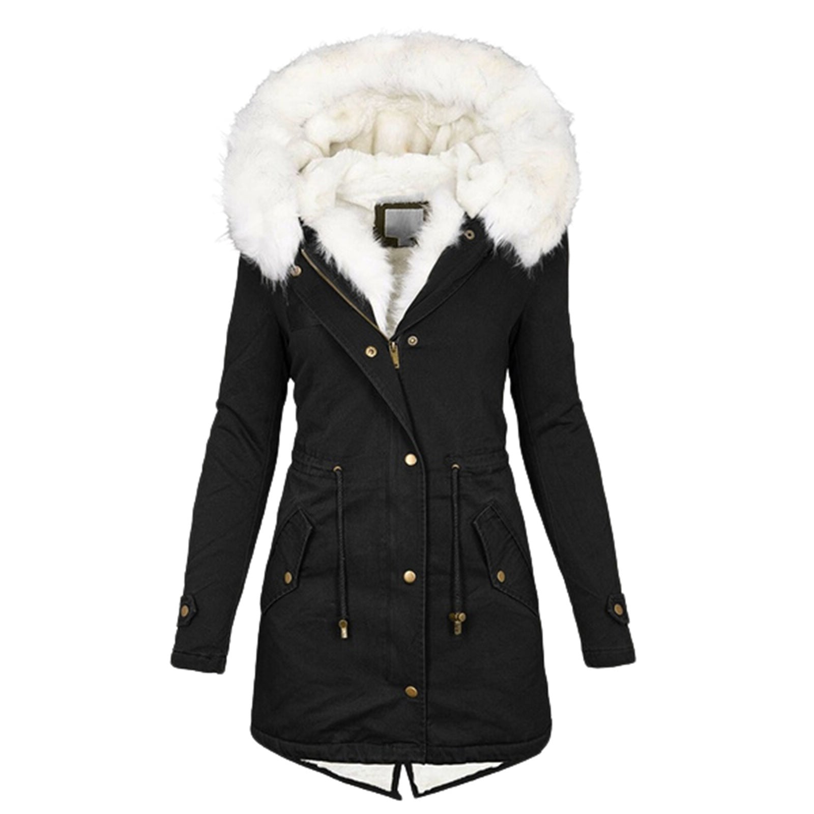 Women's Cotton Padded Jacket With White Collar