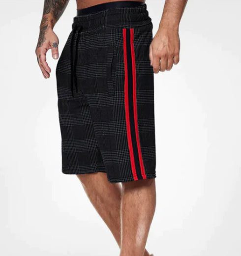Check Striped Fashion Slim Shorts - Beach Pants For Men
