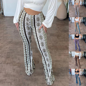Women's High Elastic Tight Pants - Slim Sexy Print Trousers