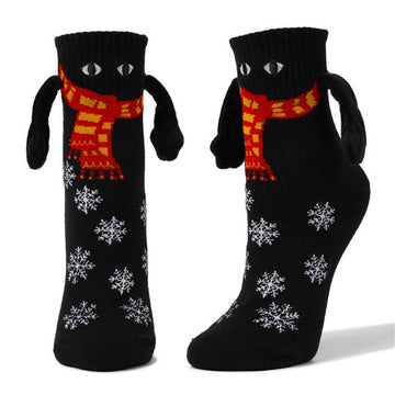 Couple Magnetic Handle Cute Hand Socks For Christmas