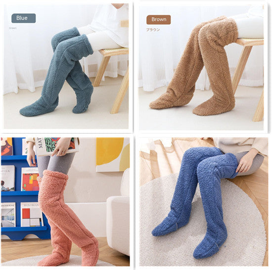 Winter Warm Over Knee High Fuzzy Long Socks - Cold-proof Stockings, Home Floor Sleeping Socks - Unisex