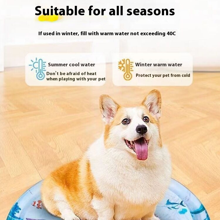 Summer Cooling Pet Water Bed With Cushion Ice Pad - Suitable For Summer Dog And Cat Sleeping Square Mat