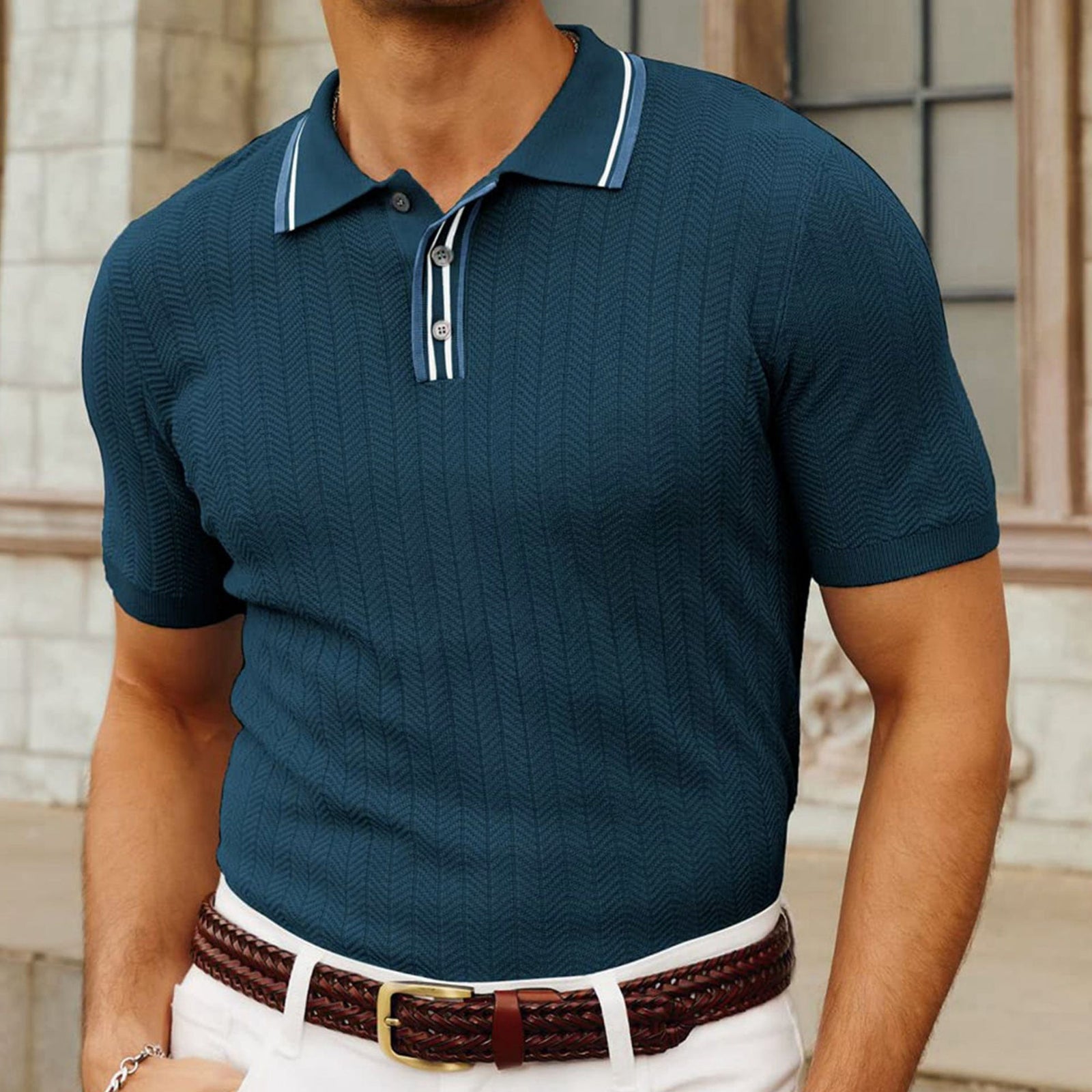 Men's Simplicity Casual Sweater Short-Sleeve