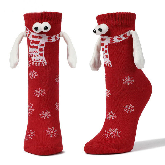 Couple Magnetic Handle Cute Hand Socks For Christmas