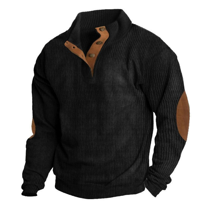 Men's Printed Stand Collar Casual Sweatshirt