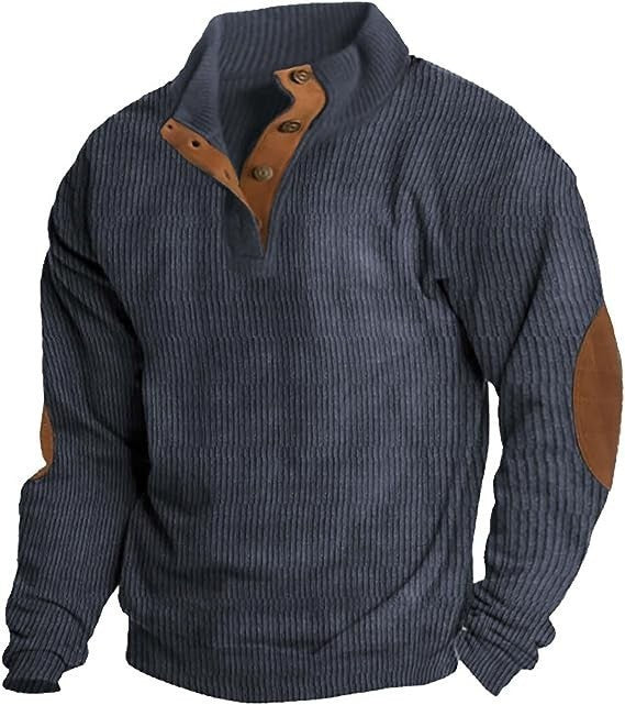 Men's Printed Stand Collar Casual Sweatshirt