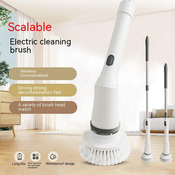 Multifunction Electric Scrubber Cleaning Brush With Long Handle For Cleaning Walls & Glasses - Telescopic Elbow